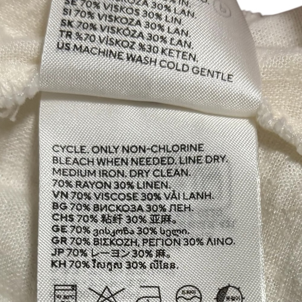 H&M / Divided- Size Large - Cream Flounced Top - Distressed and Raw Edges - Picture 12 of 12
